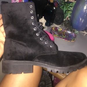 Velvet Combat Laceup Boots
